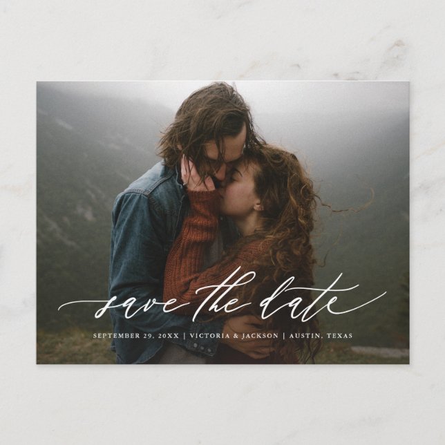 Cartão postal Flowing Save the Date (Frente)