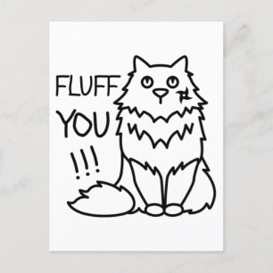 Cartão Postal Fluff você - Mínimo Engraçado Gato Preto e Branco
