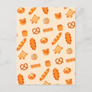Cartão Postal Fluffy Bakery Bread Varie Estilo Snack Japonês