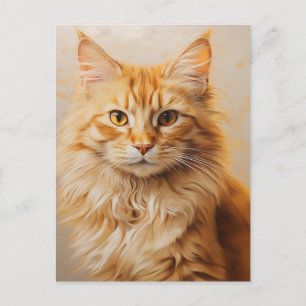 Cartão Postal Fluffy Ginger Cat