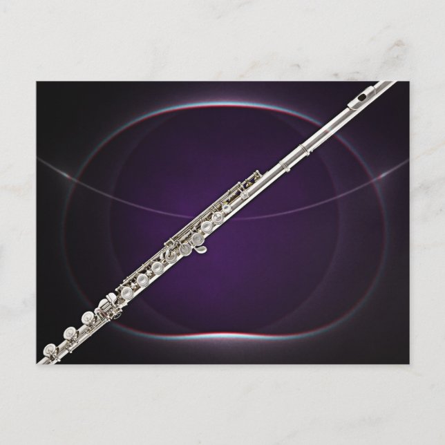 Cartão Postal Flute Em Roxo (Frente)