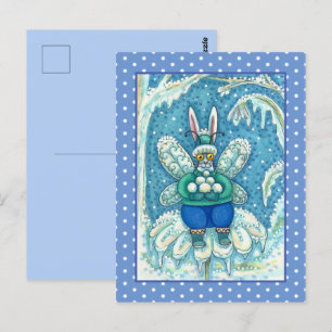 CARTÃO POSTAL FLUTTERBUN WINTER WONDERLAND, BUNNY RABBIT