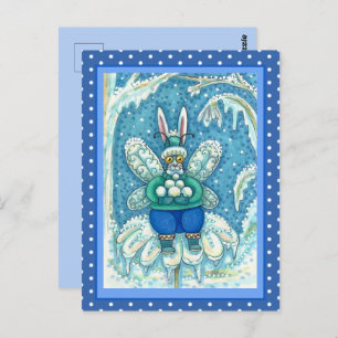 CARTÃO POSTAL FLUTTERBUN WINTER WONDERLAND, BUNNY RABBIT