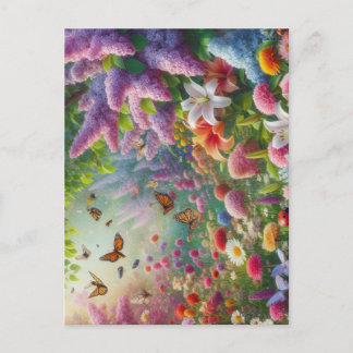 Cartão Postal Flutuação Floral
