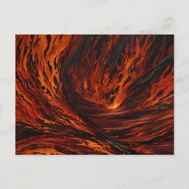 Cartão Postal Fluxo de Fiery Abstrato vulcânico (Frente)