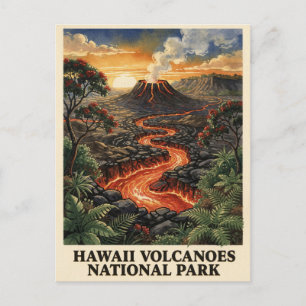 Cartão Postal Fluxo de Lava do Parque Nacional dos Vulcões do Ha