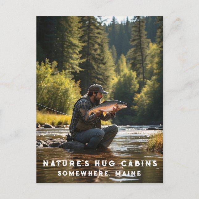 Cartão Postal *~* Fluxo de Pesca principal Natureza AP49 Salmão (Frente)