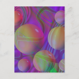 Cartão Postal Fluxo interior V Abstrato Fractal Violet Indigo Ga
