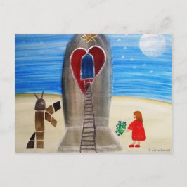 Cartão Postal ...Fly Me to The Moon...art by Jutta Gabriel...