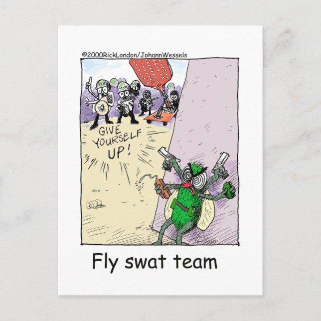 Cartão Postal Fly Swat Team Engraçado Presentes e Coleções da Po (Frente)