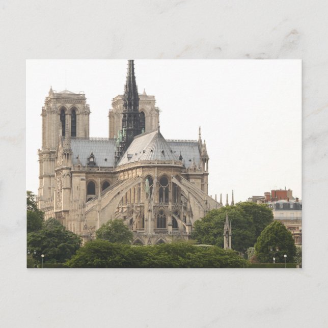 Cartão Postal Flying Buttress Spires Towers Notre Dame De Paris (Frente)