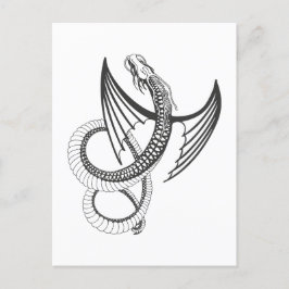 Cartão Postal Flying Dragon in dark gray and white