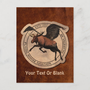 Cartão Postal Flying Moose Aviation Patch