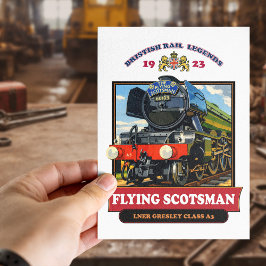Cartão Postal Flying Scotsman 4472 Steam Locomotive Retro Poster