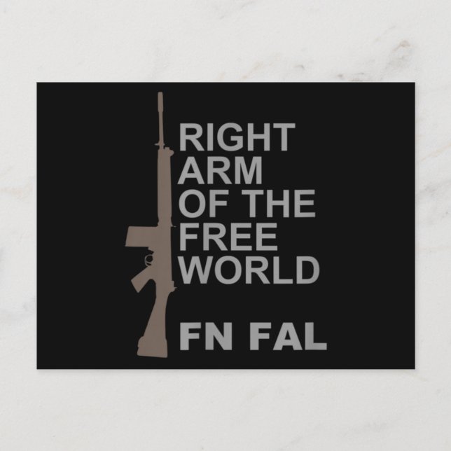 Cartão Postal FN FAL Right arm of the free world (Frente)