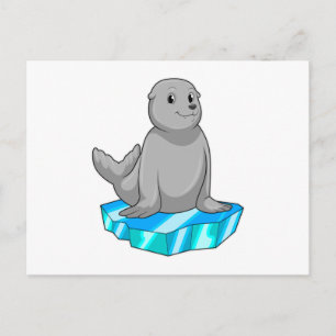 Cartão Postal Foca com banquisa