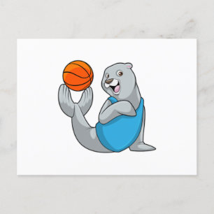 Cartão Postal Foca no Esporte Basquete