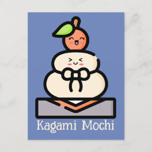 Cartão Postal Fofa Kawaii Kagami Mochi