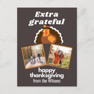 Cartão Postal fofa laranja agradecida, bonitinha