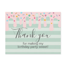 Fofa Saudação de Aniversário com Gotejamento Rosa