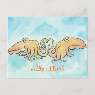 Cartão Postal Fofinho Cuttlefish Love