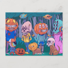 Cartão postal fofo de Halloween