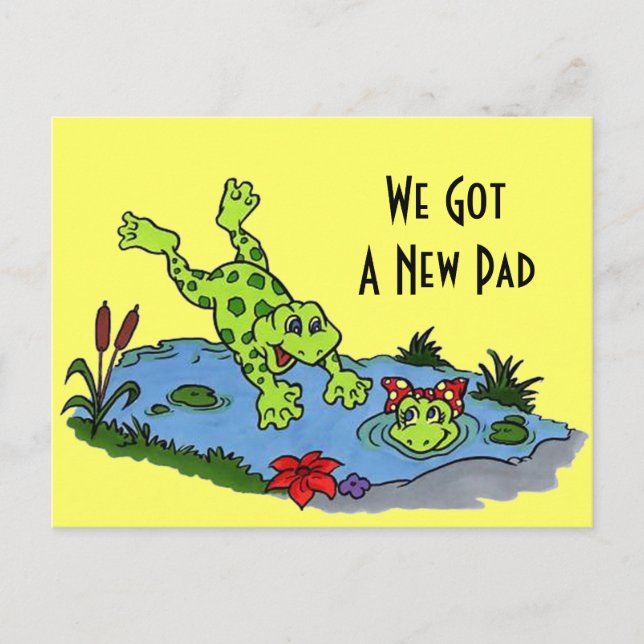 Cartão Postal Fofo Mudamos Novo Endereço Bloco de  (Frente)