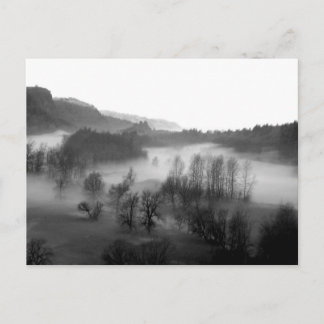 Cartão Postal Foggy Columbia Gorge no Cartão-postal Monocromátic