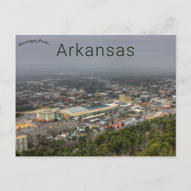 Cartão Postal Foggy Day in Hot Primaveras Arkansas (Frente)