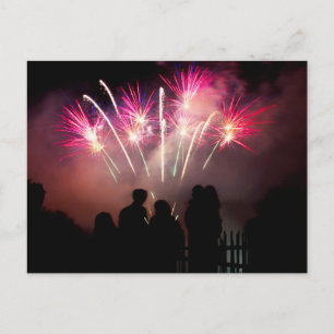 Cartão Postal Fogos de artifício apreciados pela família