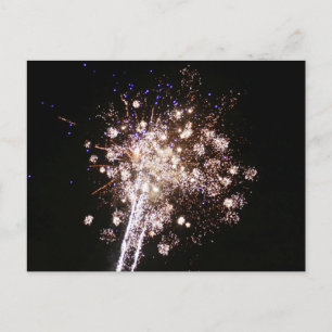 Cartão Postal Fogos de artifício azuis e brancos
