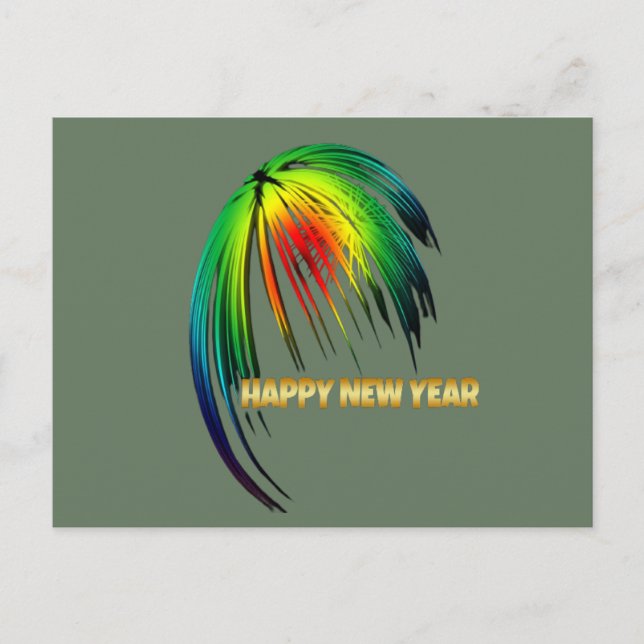 Cartão Postal Fogos de Artifício de Ano Novo (Frente)