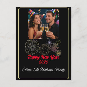 Cartão Postal Fogos de Artifício de Foto Personalizáveis Feliz A