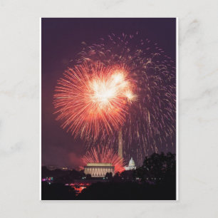 Cartão Postal Fogos-de-artifício do Dia da Independência sobre