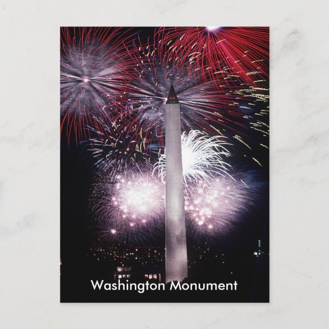 Cartão Postal Fogos de Artifício do Monumento a Washington, ZSSG (Frente)