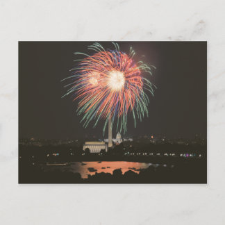 Cartão Postal Fogos de artifício sobre Washington DC