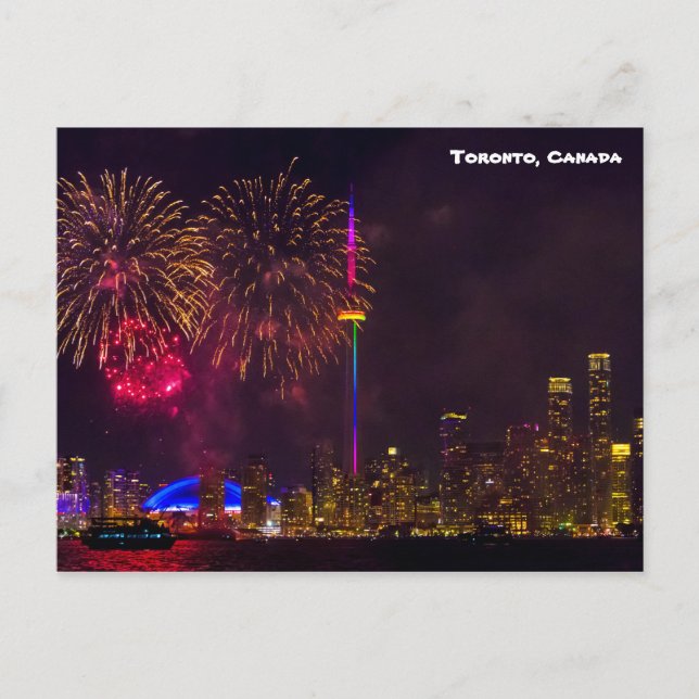 Cartão Postal Fogos de artifício Toronto Canadá CN (Frente)
