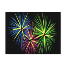 Fogos de artifício vermelhos e verdes