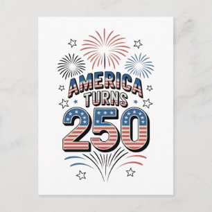 Cartão Postal Fogueira de 4 de Julho do American Turn 250º Anive