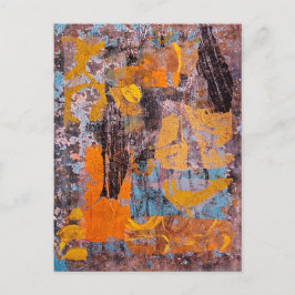 Cartão Postal Fogueira de Inverno, Colagem, Um Gel Print Abstrat