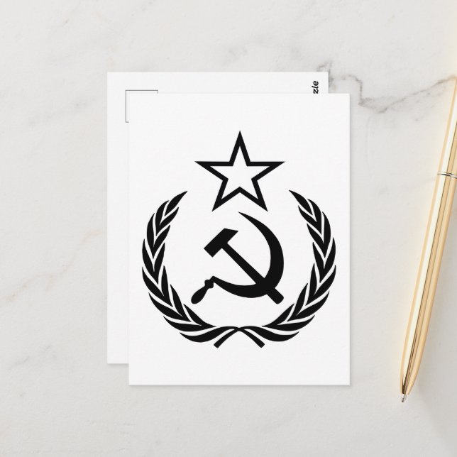 Cartão Postal Foice e Martelo, URSS, CCCP, Comunismo (Frente/Verso In Situ)