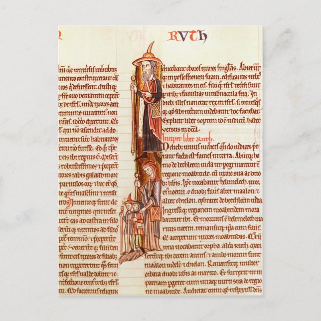 Cartão Postal Fol.97 Ruth e Boaz, de uma Bíblia (Frente)