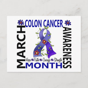 Cartão Postal Folha 4 do Mês de Sensibilização do Cancer Colo