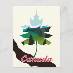 Cartão Postal Folha de bordo do Canadá edição branca