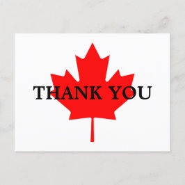 Cartão Postal Folha de Bordo Vermelha Canadense Obrigado