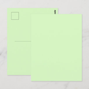 Cartão Postal Folha de Chá Verde Pastel Cor Sólida