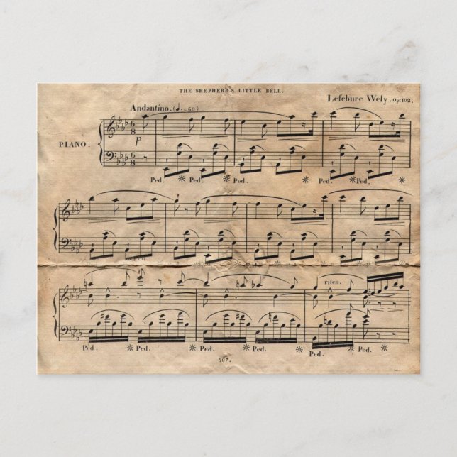 Cartão Postal Folha de música (Frente)