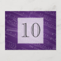 Folha de Música do Número da Mesa Elegante Roxa