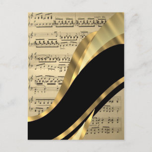 Cartão Postal Folha de música elegante