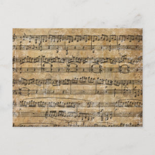 Cartão Postal Folha de Música Vintage